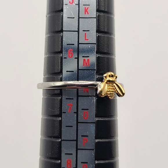 Dainty Bumble Bee Ring Gold and Silver Size 6.5 - Picture 13 of 15